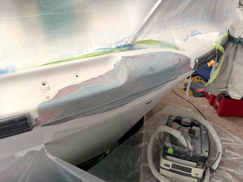 Photo from this job: Hull damage from an impact